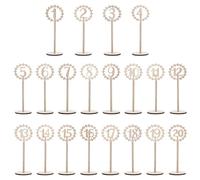 Housoutil Lot de 20 Numéros de Table en Bois Chiffres 1 à 20 Décorations de Mariage Réutilisables Supports Stables pour Banquets Réceptions et Événements Privés