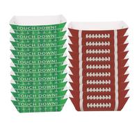 Housoutil Lot de 20 Plateaux à Goûter Jetables en Papier Kraft Robuste, Format 11x6,7x4,3 Cm, Bateaux Ouverts sans Pliage, pour Hot-dogs et Collations, Décoration Thème Football