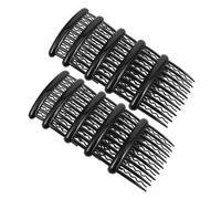 Housoutil Lot de 24 Peignes à Cheveux Ondulés en Plastique Noir 17 Dents Petit Format Peigne Latéral pour Voile de Mariée Accessoire Coiffure Mariage Maintien Confortable et Solide