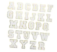 Housoutil Lot de 26 Adhésifs Alphabet Anglais pour Vêtements et Couture de Réparation pour Jeans Décoration pour Chapeaux et Accessoires Appliques et Solide