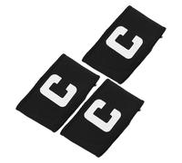 Housoutil Lot de 3 Brassards de Capitaine de Football Noir Ajustables en Matériau Élastique, Légers et Compacts, pour Match Sportif et Entraînement D’équipe Adulte et Jeune