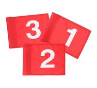 Housoutil Lot de 3 Drapeaux de Golf en Nylon Rouges Numéros 1 à 3, Légers et Pratiques pour Entraînement sur Parcours, Surface Texturée pour Meilleure Visibilité, Accessoires de Golf