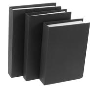 Housoutil Lot de 3 Livres Décoratifs Noirs Faux Livres Ornementaux Décoration D’Étagère de Salon Dimensions Variées Accessoires Légers pour Décoration Intérieure