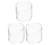 Housoutil Lot de 3 Petits Pichets à Lait en Verre 60Ml sans Anse Distributeur Polyvalent pour Café Latte Art Crémier et Sirop Accessoire la Cuisine Élégant et Réutilisable