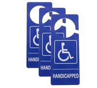 Housoutil Lot de 3 Vignettes Handicap en PVC Bleu 35X85 Pouces Panneau de Stationnement pour Personnes Handicapées Symbole Fauteuil Roulant Accessoire Extérieur Résistant aux