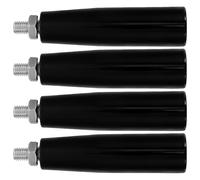 Housoutil Lot de 4 Boutons Tournants Manuels en Bakélite Noire pour Machines-outils, Poignée Ergonomique avec Tige Filetée pour Tour et Équipement Industriel