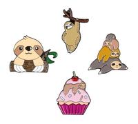 Housoutil Lot de 4 Broches Décoratives en Alliage de Paresseux, Style Créatif et Chic, Vie Quotidienne Fêtes