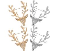 Housoutil Lot de 4 Broches en Alliage Forme Cerf Élégantes et Décoratives pour Femmes, Épingles à Châle Confortables, Vie Quotidienne Engagements