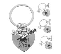 Housoutil Lot de 4 Porte-clés Commémoratifs de Remise de Diplôme 2025 en Acier Inoxydable, Pendentifs Clés en Métal Forme Toque 28x29 Mm, Présent Souvenir pour Fin D’études et