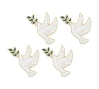 Housoutil Lot de 4 Set de Set de Broches Paix en Alliage de Zinc Blanc, Épingles Décoratives Résistantes la Décoloration pour Vêtements et Paquet, Présent Élégant pour Femmes