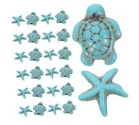 Housoutil Lot De 40 Perles À Trou Droit En Forme De Tortue En Pour Bracelet En Forme De Poisson Pour La Plage En Forme D'Étoile En Pierre En Coquillage Marine Verte Et