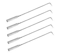 Housoutil Lot de 5 Crochets Robustes en Acier pour Foyer Extérieur Barbecue et Camping Crochet de Porte Enroulable Sécurisé Tisonnier Multifonction pour Charbon et Bois Outils pour