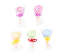 Housoutil Lot de 5 Serviettes Décoratives en Coton 100% Pur Forme Sucette Nœud Doré Serviettes de Mariage et Présent Invités pour Anniversaire et Fêtes Couleur Couleur Aléatoire