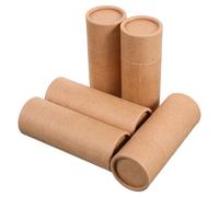 Housoutil Lot de 5 Tubes Cylindriques en Papier Kraft 20 Ml pour Huiles Essentielles Bocaux Ronds Étanches Boîtes de Rangement Portables pour Aromathérapie Emballage Écologique et