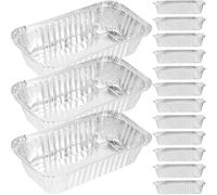Housoutil Lot de 50 Barquettes Alimentaires en Aluminium Jetables, Résistantes à Haute Température, pour Cuisson et Barbecue, Boîtes Pratiques sans Couvercle, Utilisation Ménagère