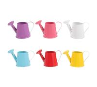 Housoutil Lot de 6 Arrosoirs Miniatures en Métal Coloré Bouilloires de Jardinage Décoratives pour Fleurs D’Intérieur Outils de Jardinage Compacts Adaptés à la Décoration Jeu Enfantin