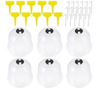 Housoutil Lot de 6 Couvercles de Dôme en Plastique Ventilé pour Plantes Protecteurs de Germination avec 10 Étiquettes et 18 Piquets de Fixation Mini-Serrage pour Couleur Couleur Aléatoire