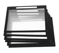 Housoutil Lot de 6 Pochettes Protège-Cartes A6 Horizontales en PVC Noir Couvertures Rigides Anti-Rayures pour Cartes de Menu Marque-Places et Cartes de Table Accessoires Solide pour