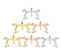 Housoutil Lot de 6 Supports Métalliques pour Boule de Délicate Présentoirs Sphériques en Alliage Base Stable Finition Blanc K Or et Rose Doré Décoration Intérieure Élégante