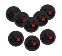 Housoutil Lot de 8 Bornes Rondes à Ressort pour Haut-Parleur, Connecteurs de Câble D'enceinte, Clips de Câblage Rond, Plaque de Câblage de Haut-Parleur, Accessoires Audio Domestiques,