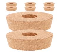 Housoutil Lot de 8 Bouchons en Liège Creux Percés 3 CM pour Vases Hydroponiques Bocaux en Verre 85 CM Couvercles Naturels Réutilisables pour Culture Hydroponique D’Herbes Aromatiques et