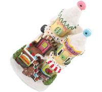 Housoutil Maison Lumineuse de Noël en Résine sans Pile Modèle Villa Décorative pour Fête Décoration de Bureau et Vitrine Ambiance Chaleureuse et Festive Ornement de Noël Élégant