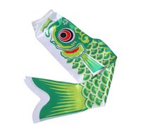 Housoutil Manche à Air Koinobori Japonerie 100 CM Vert Drapeau de Carpe pour Jardin et Décoration Extérieure Tissu Léger Résistant à la Décoloration Fête des Garçon et Filles Symbolisme
