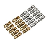 Housoutil Manchettes pour Dreadlocks en Alliage de Zinc Argenté et Or, 20 Pièces, Accessoires de Coiffure Résistants pour Tresses, pour Usage Quotidien et Photographies