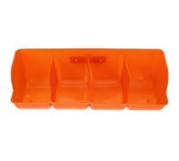 Housoutil Mangeoire à Plusieurs Compartiments pour Porcelets Auge D’Alimentation Épaisse Orange 4 Trous Plastique Résistant Mangeoire de Ferme Pratique pour Élevage Porcin Nettoyage