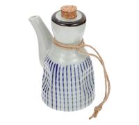 Housoutil Marmite à Épices en Céramique Bleue Pot à Sauce Soja 150 Ml Distributeur de Condiments Cuisine Japonaise Récipient de Rangement Pratique pour Huile et Vinaigre Usage