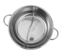 Housoutil Marmite à Fondue en Acier Inoxydable 28 CM Double Compartiment pour Cuisson à Induction et Gaz, pour Fondue Chinoise à Deux Saveurs Cuisine Familiale