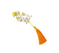 Housoutil Marque Page Créatif Forme Pin Laiton Design Élégant pour Fête Mi Automne avec Pompon Coffret