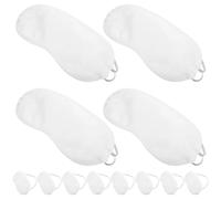 Housoutil Masque de Sommeil Blanc Jetable en Polyester Léger et Confortable, 12 Pièces pour Protéger les Yeux Pendant le Repos Sommeil