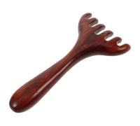 Housoutil Masseur Acupoint pour pieds en bois, peigne de massage à long manche, couleur café, outil de massage Meridian, peigne artisanal en bois, 14 x 7 x 1,3 cm