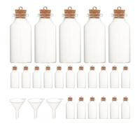 Housoutil Mini Bocaux en Verre 20 ML avec Bouchon en Liège Lot de 40 Petites Bouteilles Transparentes 27X59 MM pour Décoration DIY Souvenirs Précieux Loisirs Créatifs et Présents
