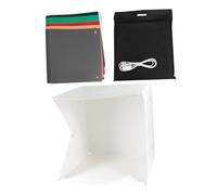 Housoutil Mini Boîte à Photos LED 40 CM Pliable Éclairage Réglable 6 Toiles de Fond Colorées Tente Cube D’Éclairage Portable pour Photographie de Bijoux et Petits Objets