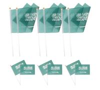 Housoutil Mini Drapeau à Main Arabie Saoudite Vert en Polyester et Pvc Léger Portable pour Activités Scolaires et Fêtes Nationales Pack de 100 Pièces Design Unique et Élégant