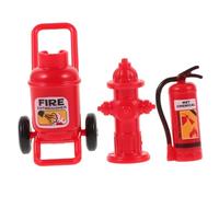 Housoutil Mini Extincteur Rouge en Plastique Ensemble De DéCoration pour Maison De PoupéE Accessoires Miniatures Et Ornements pour ScèNe DIY