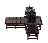 Housoutil Mini Pavillon Asiatique Miniature en Plastique Modèle d'Architecture Chinoise Ancienne Décoration pour Aquarium et Terrarium Ornement de Paysage Zen pour Jardin Bonsaï Taille