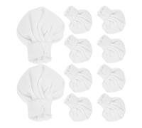 Housoutil Mini Toques de Chef en Tissu, Lot de 10 Mini Toques de Chef Blanches pour Poupées, Petites Casquettes à Faire Soi-même