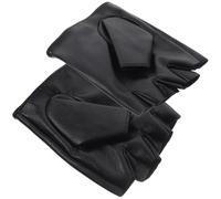 Housoutil Mitaines Garçon Fille Demi-Doigts Noirs Simili Cuir Confortables et Résistantes pour Activités Extérieures Unique Ans Mobilité des Doigts et Design Ventilé pour Vélo et Équitation