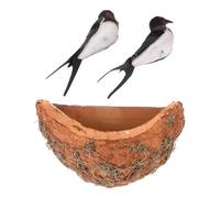 Housoutil Modèle D'Hirondelle Imitée Nid Hirondelles Décor Jardin Extérieur Sculpture Pédagogique Accessoire Photographie 6.3 X 5.9 X 2.8 Pouces