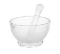 Housoutil Mortier et Pilon en Verre 225 G Transparent Bol de 90 MM pour Laboratoire Scientifique et Pharmacie Broyeur à Remède et Ail Mini Mortier Polyvalent pour Broyage Précis