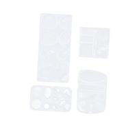 Housoutil Moules en Silicone pour Résine Époxy, Lot de 4 Moules à Pendentifs Îlots, 100% Silicone, Transparent, Bricolage Bijoux, Création Artisanale, Loisirs Créatifs, Utilisation Maison
