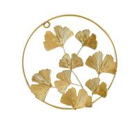 Housoutil Ornement Mural Ginkgo en Fer Forgé Doré Décoration Murale 1 Pièce Feuille de Ginkgo Artificielle Suspendue Art Mural Nordique pour Salon Présent Décoration Intérieure