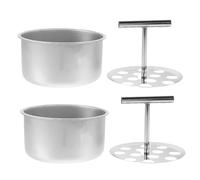 Housoutil Outil Manuel Boulettes de Viande en Acier Inoxydable 2 Pièces 12 Trous Moule à Boulettes et Facile à Nettoyer Ustensile Cuisine pour Préparation Rapide au Quotidien