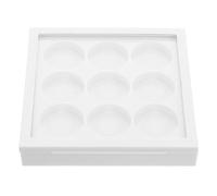 Housoutil Palette de Maquillage Vide DIY Compartiments Blush et Correcteur 9 Cases en Plastique Blanc pour Fêtes et Performances Scène