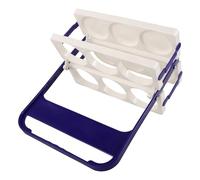 Housoutil Panier à Bières Pliable Portable 6 Bouteilles en Plastique Bleu et Blanc avec Poignée Ergonomique, Organiseur de Bouteilles pour Transport et Stockage Cuisine ou Bar