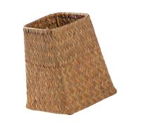 Housoutil Panier à Fleurs Tressé en Algues Marines Orange 12x12 Cm H14 Cm - Organisateur de Bureau Décoratif Multifonction, Porte-stylos et Rangement pour Maison, Accessoire Déco Pratique