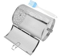 Housoutil Panier à Rôtir au Four en Acier Inoxydable avec Grille Rotative pour Barbecue et Rôtissoire, Grosse Capacité Multifonction pour Noix, Viande et Légumes, Couleur Aléatoire